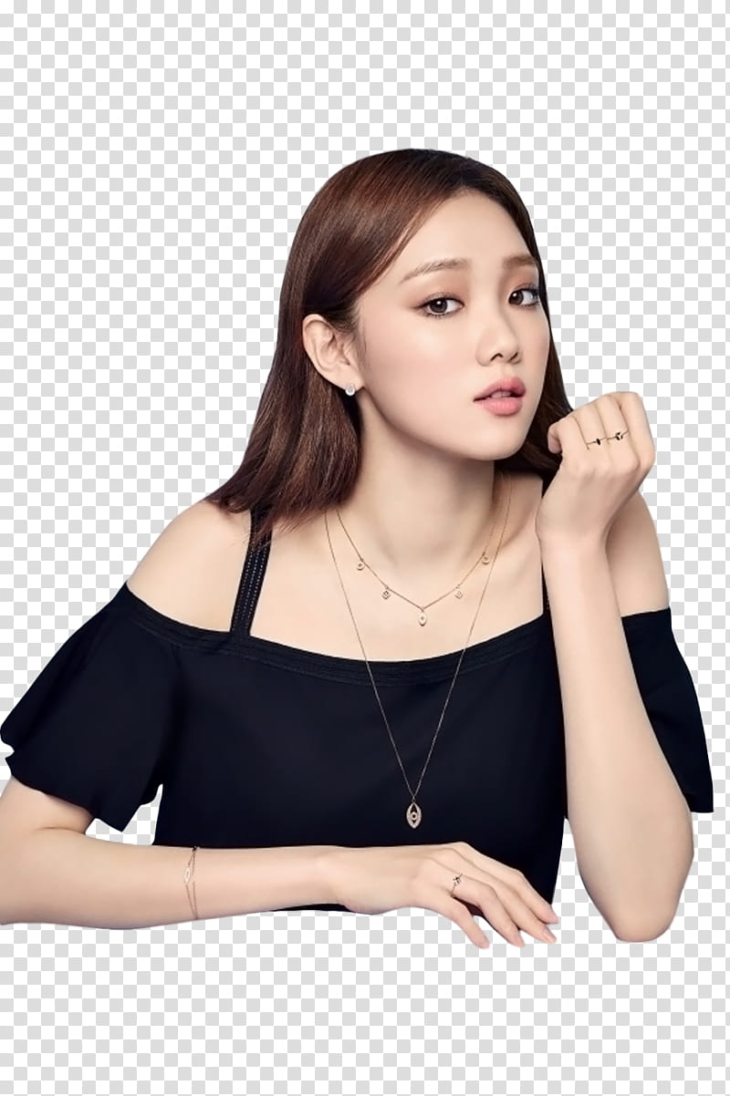 LEE SUNG KYUNG , woman wearing black spaghetti strap shirt transparent background PNG clipart