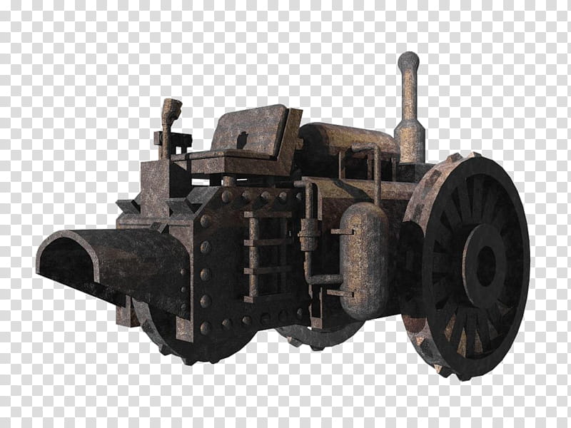 Steam machine, brown tractor transparent background PNG clipart