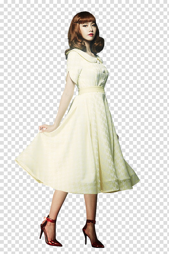 Girls Generation Lion Heart P, woman in white short-sleeved dress transparent background PNG clipart