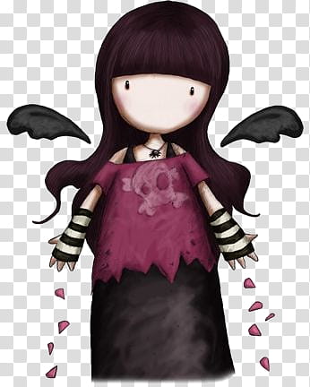 woman wearing purple top and black skirt character illustration transparent background PNG clipart