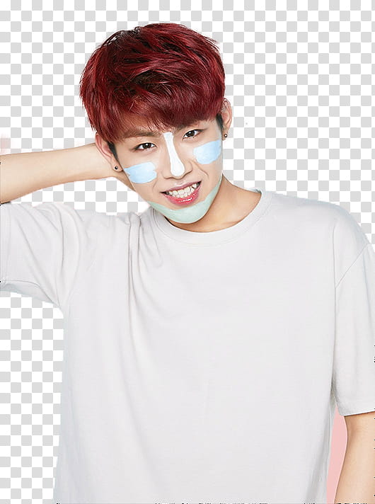 WANNA ONE x INNISFREE S, cutout of man with face paint transparent background PNG clipart