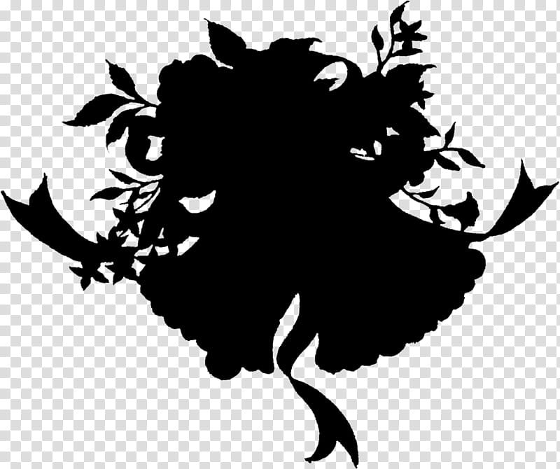 Flower Stencil, Visual Arts, Silhouette, Computer, Leaf, Black M, Blackandwhite, Head transparent background PNG clipart