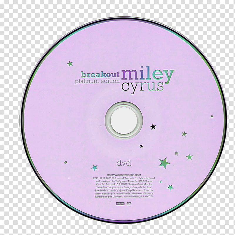 CDS, Breakout Miley Cyrus DVD disc transparent background PNG clipart